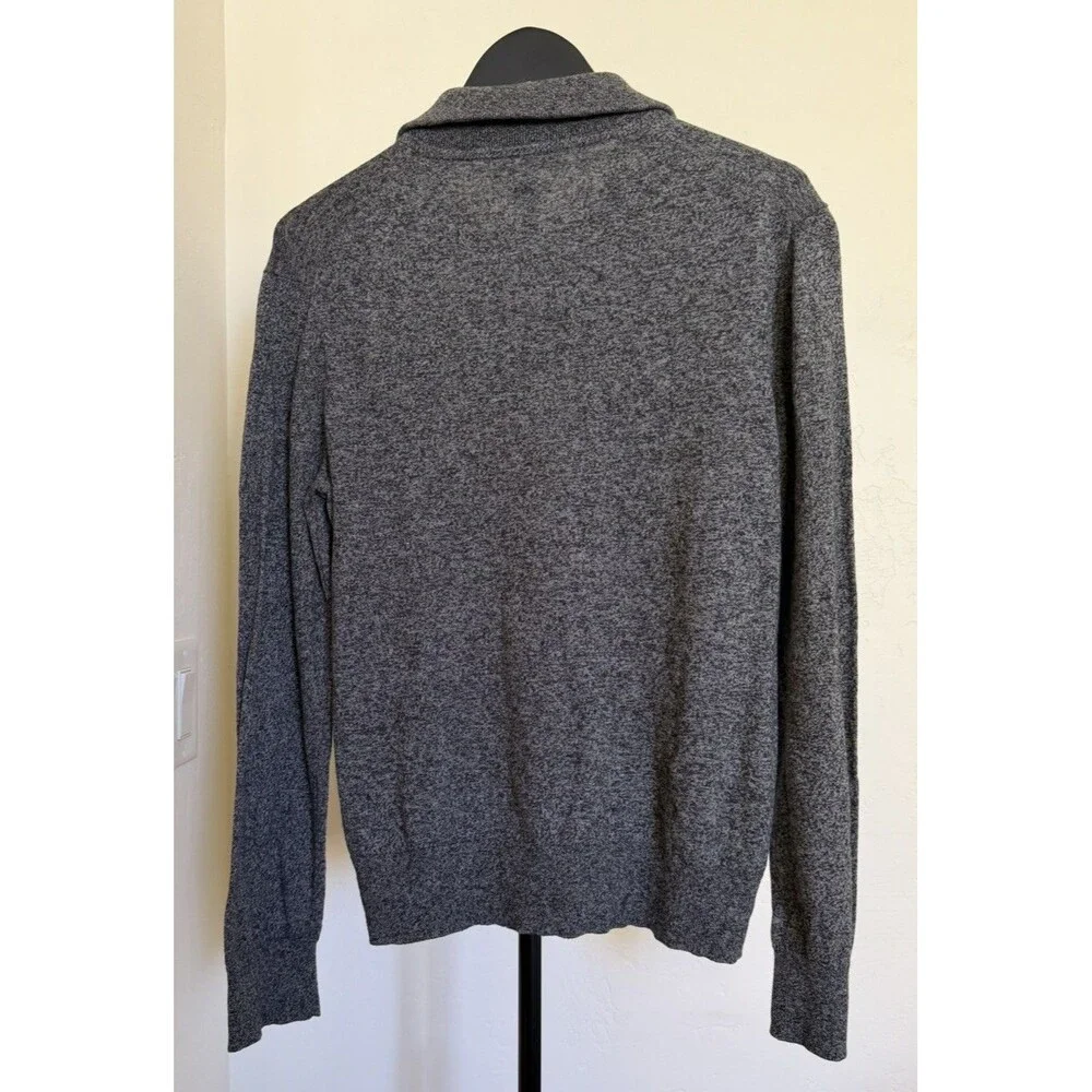 Banana Republic Men’s Cashmere Cotton Quarter Zip Sweater Gray Size Small
